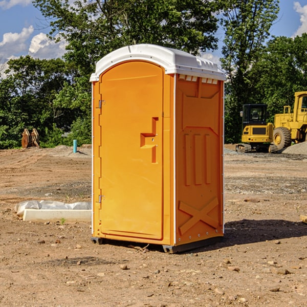 how often are the porta potties cleaned and serviced during a rental period in Hubbard OR